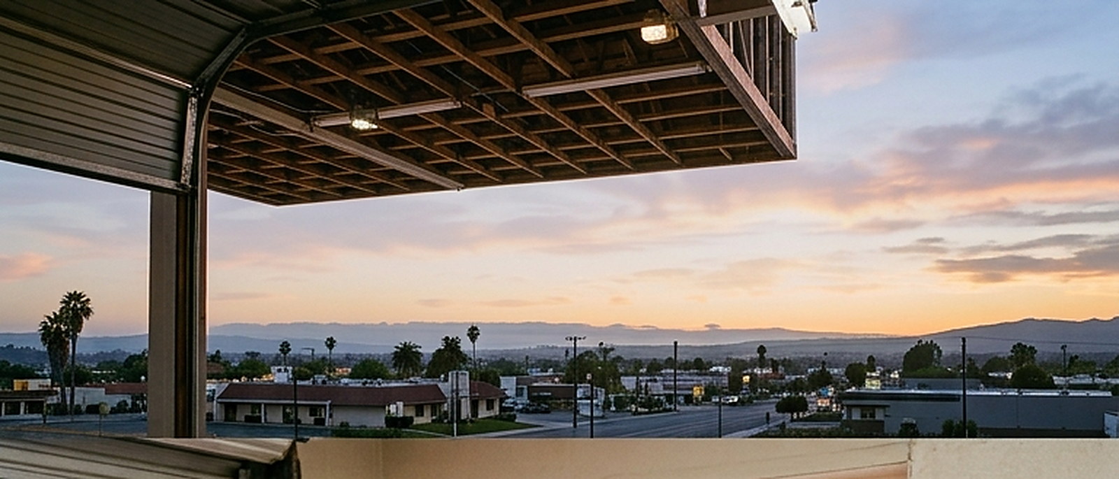 Illustrated: dusk over the valley, the last light on the hills